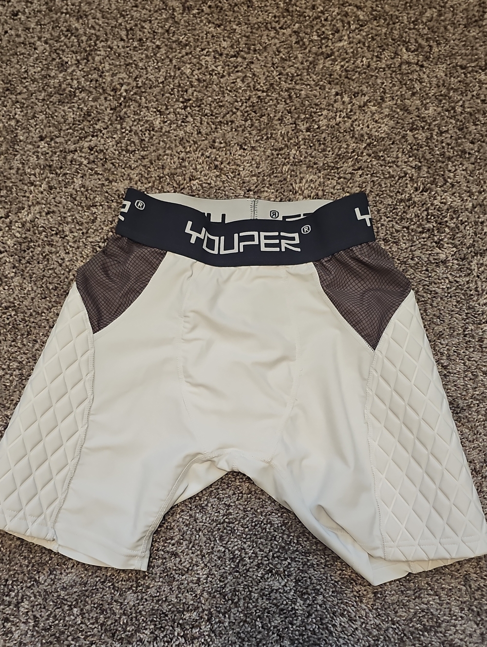 Men's White Padded Sliding Shorts W/ Cup Retainer